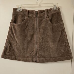 NWT‎ American Eagle Mauve Corduroy Zipper Skirt